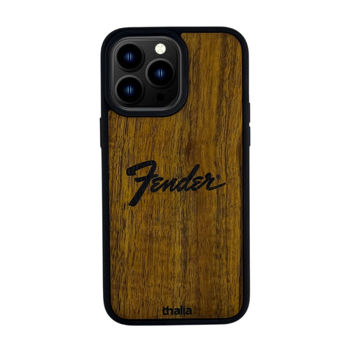 Fender Koa Vertical Perine Logo Engraved & Inked | iPhone Case