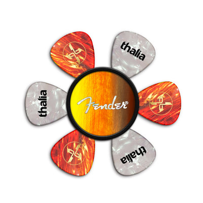 Fender Sunburst White Spaghetti Logo| Pick Puck 2.0