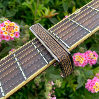 Thalia Capo Ancient Meander | Limited Edition Capo Black Chrome / AAA Curly Hawaiian Koa