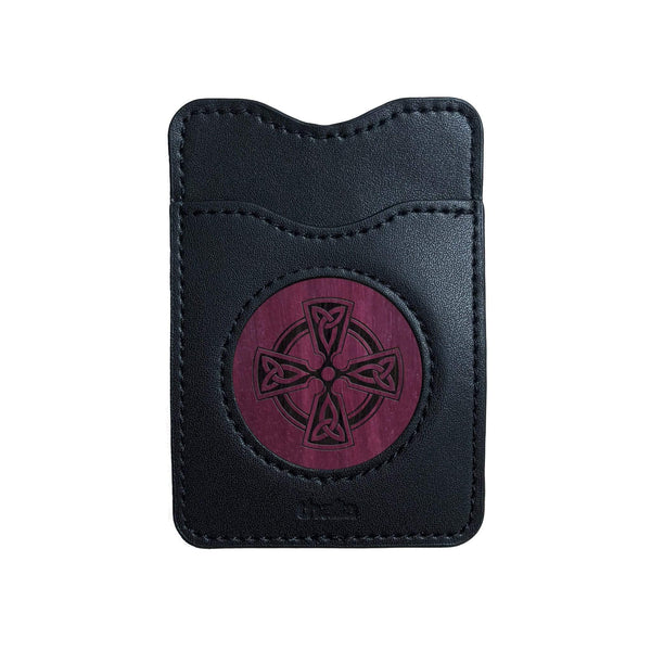 Handmade, custom leather, minimalist wallet with on sale celtic cross and celtic knot