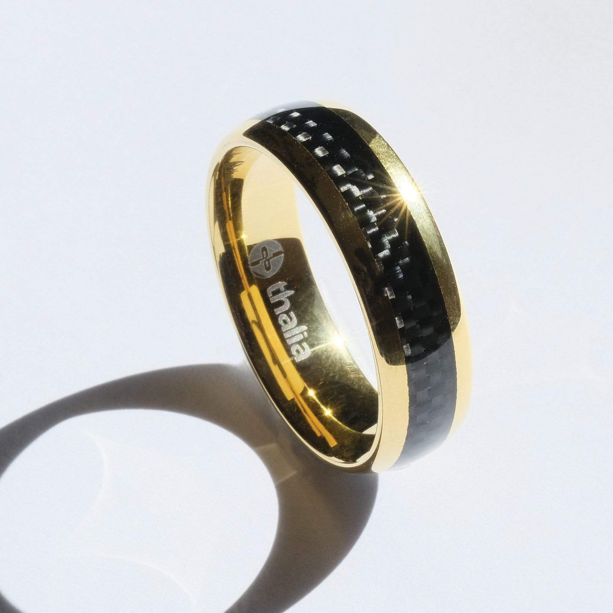 8MM Men's Tungsten Carbide Ring Wedding Band W/Carbon Fiber Inaly sizes 5  to 15